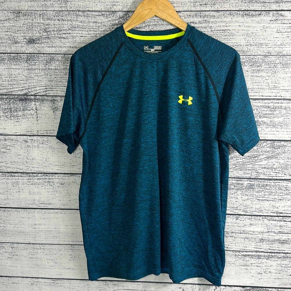 Under Armour Loose Fit Heat Gear Blue Tee Shirt M